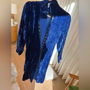 VTG Betsey Johnson Punk Label Crushed Velvet Duster